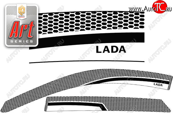 2 259 р. Ветровики дверей CA-Plastic  Лада Гранта  FL 2190 седан (2018-2024) (Серия Art серебро, без хром. молдинга)