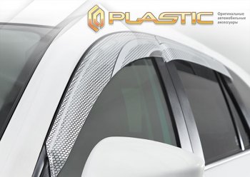 2 349 р. Ветровики дверей CA-Plastic  Subaru Legacy  BN/B15 (2017-2024) (Серия Art серебро, без хром. молдинга). Увеличить фотографию 2