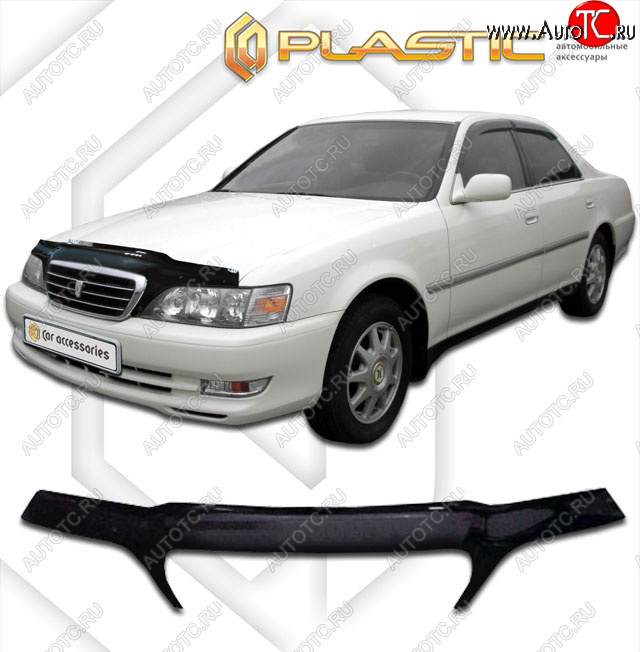 2 199 р. Дефлектор капота (exclusive) CA-Plastic  Toyota Cresta  X100 (1998-2001) (Classic чёрный, Без надписи)