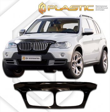 2 799 р. Дефлектор капота (exclusive) CA-Plastic  BMW X5  E70 (2006-2013) (Classic чёрный, Без надписи). Увеличить фотографию 1