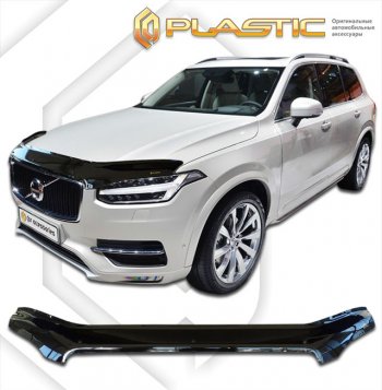 2 199 р. Дефлектор капота (exclusive) CA-Plastic  Volvo XC90  L (2015-2024) (Classic чёрный, Без надписи). Увеличить фотографию 1
