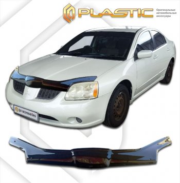 2 199 р. Дефлектор капота (exclusive) CA-Plastic  Mitsubishi Galant (2004-2012) (Classic черный, Без надписи). Увеличить фотографию 1
