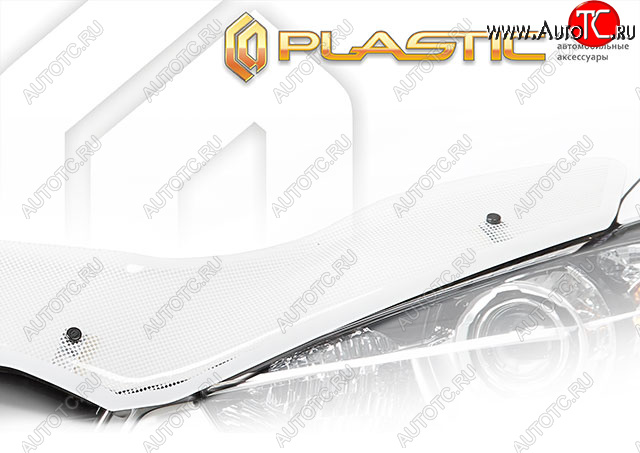 2 599 р. Дефлектор капота CA-Plastic Exclusive  Nissan Wingroad  3 Y12 (2005-2018) (Шелкография белая)