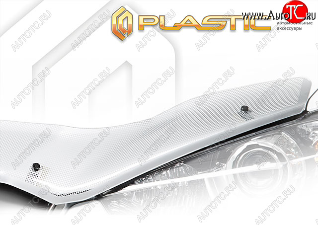 2 599 р. Дефлектор капота CA-Plastic Exclusive  Nissan Wingroad  3 Y12 (2005-2018) (Шелкография серебро)