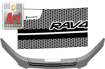 2 599 р. Дефлектор капота CA-Plastic Exclusive  Toyota RAV4  XA305 (2005-2009) (Art белая). Увеличить фотографию 1