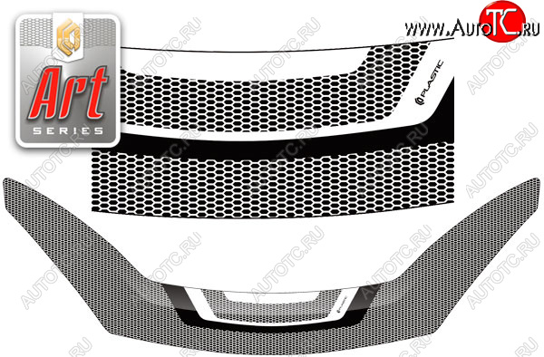 2 599 р. Дефлектор капота CA-Plastic Exclusive  Renault Sandero  (BS) (2009-2014) (Art белая)