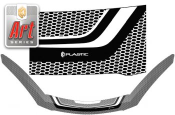 2 599 р. Дефлектор капота CA-Plastic Exclusive  Mazda 2/Demio  DE (2007-2014) (Art белая). Увеличить фотографию 1