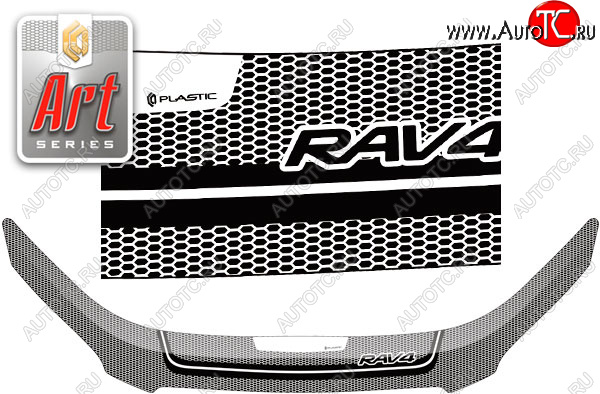 2 599 р. Дефлектор капота CA-Plastic Exclusive  Toyota RAV4  XA305 (2005-2009) (Art чёрная)