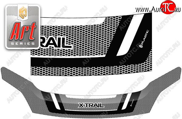 2 799 р. Дефлектор капота CA-Plastic  Nissan X-trail  2 T31 (2007-2011) (Art чёрная)