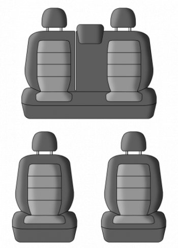 4 389 р. Чехлы сидений (жаккард, 60/40, раздельная задняя спинка, 2П+1Г-образ.подголовника) Lord Autofashion Дублин  Renault Sandero  (B8) (2014-2018) (Чёрный, Ёж синий). Увеличить фотографию 3