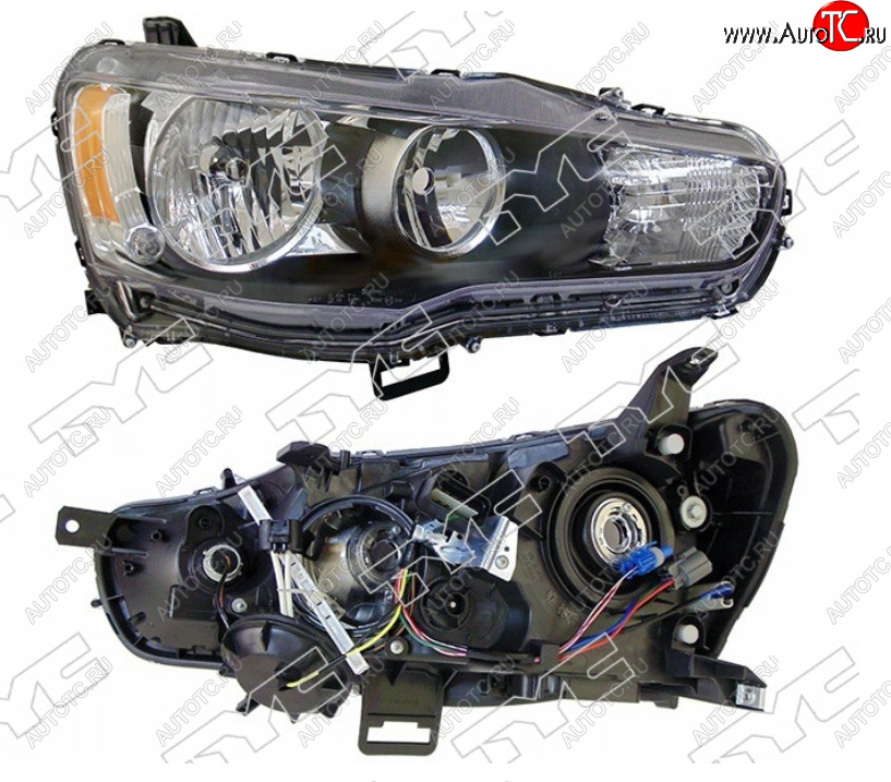 11 549 р. Правая фара (под электрокорректор, Евросвет) TYC Mitsubishi Lancer 10 хэтчбэк дорестайлинг (2007-2010)