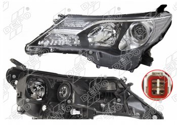 22 999 р. Левая фара (галоген, LED, с электрокорректором, Евросвет) DEPO Toyota RAV4 XA40 5 дв. дорестайлинг (2012-2015). Увеличить фотографию 1