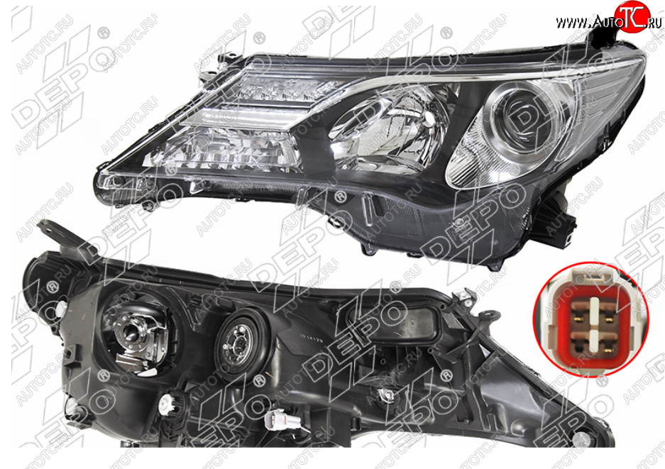 22 999 р. Левая фара (галоген, LED, с электрокорректором, Евросвет) DEPO  Toyota RAV4  XA40 (2012-2015)