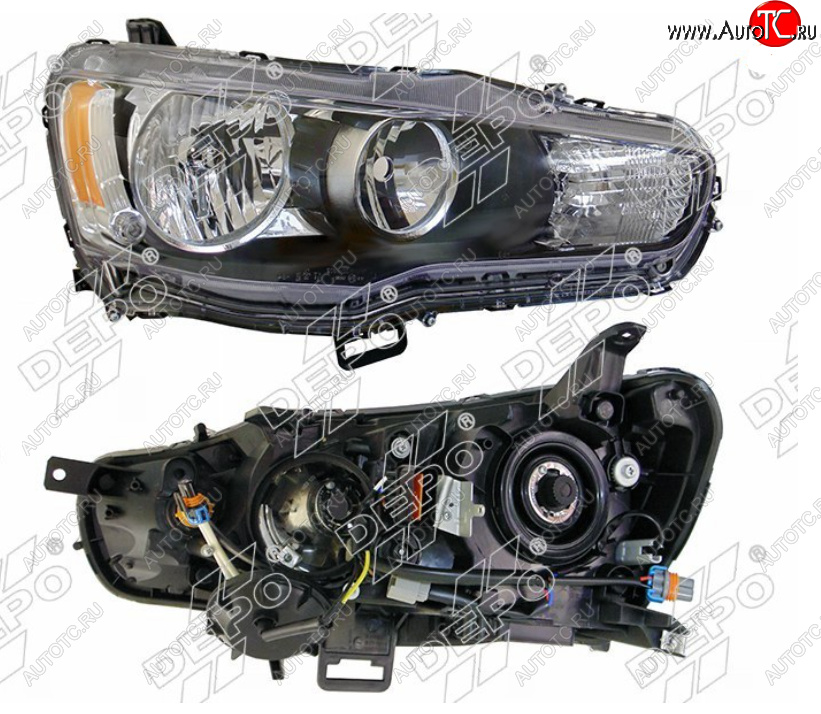 12 999 р. Правая фара (под электрокорректор, Евросвет) DEPO  Mitsubishi Lancer  10 (2007-2017)