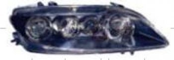 14 349 р. Правая фара передняя (чёрная, с ПТФ, с корректором, галоген) DEPO Mazda Atenza GG универсал дорестайлинг (2002-2005). Увеличить фотографию 1