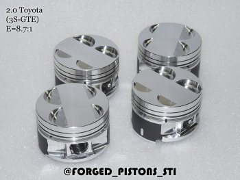 Комплект кованых поршней (Toyota 2,0 3S-GTE (V=4.1) под кольца 1,2/1,5/4,0) СТИ  Caldina ( T210,  T240), Celica ( T180,  T210), MR2  (диаметр поршня: 86.00 мм)