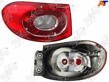 7 249 р. Левый фонарь задний DEPO Volkswagen Tiguan NF дорестайлинг (2006-2011). Увеличить фотографию 1