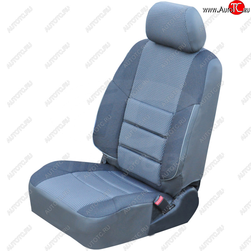 3 699 р. Комплект чехлов сидений (экокожа-жаккард) Петров А10  Hyundai Solaris ( 1 хэтчбек,  1 хэтчбэк) (2010-2017) (Серый)