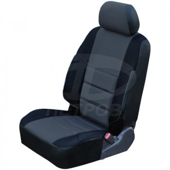 4 199 р. Комплект чехлов сидений (экокожа-жаккард) Петров А10  Nissan X-trail  3 T32 (2013-2023) (Черный). Увеличить фотографию 2