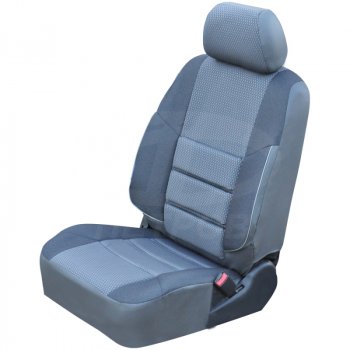 4 199 р. Комплект чехлов сидений (экокожа-жаккард) Петров А10  Nissan X-trail  3 T32 (2013-2023) (Серый). Увеличить фотографию 2