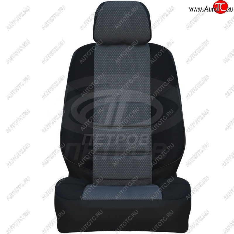 3 699 р. Комплект чехлов сидений (экокожа-жаккард) Петров А10  Nissan Almera  седан (2000-2006) (Черный)