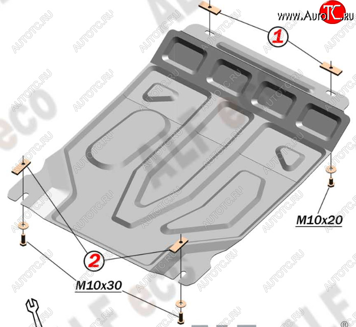 10 499 р. Защита картера двигателя и КПП Alfeco  Chevrolet Lanos  T100 (2002-2017) (Алюминий 4 мм)