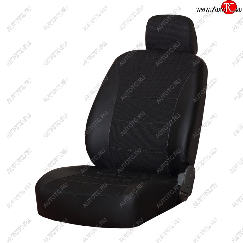 4 399 р. Комплект чехлов сидений (экокожа/жаккард, 2/3) ПЕТРОВ Орегон  Volkswagen Polo  5 (2009-2020) (черный)