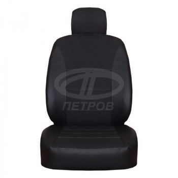 4 399 р. Комплект чехлов сидений (экокожа/жаккард, 2/3) ПЕТРОВ Орегон  Volkswagen Polo  5 (2009-2020) (черный). Увеличить фотографию 2
