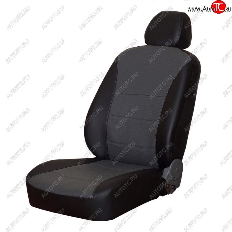 4 699 р. Комплект чехлов сидений (экокожа) ПЕТРОВ Орегон  ВАЗ (Лада) 2123 (Нива Шевроле) (2020-2021), ВАЗ (Лада) Niva Travel (2021-2023) (Черный/серый)