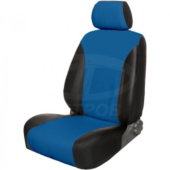 4 999 р. Чехлы сидений (экокожа) ПЕТРОВ Орегон  Mitsubishi Lancer  10 (2011-2017) (черный/синий). Увеличить фотографию 1
