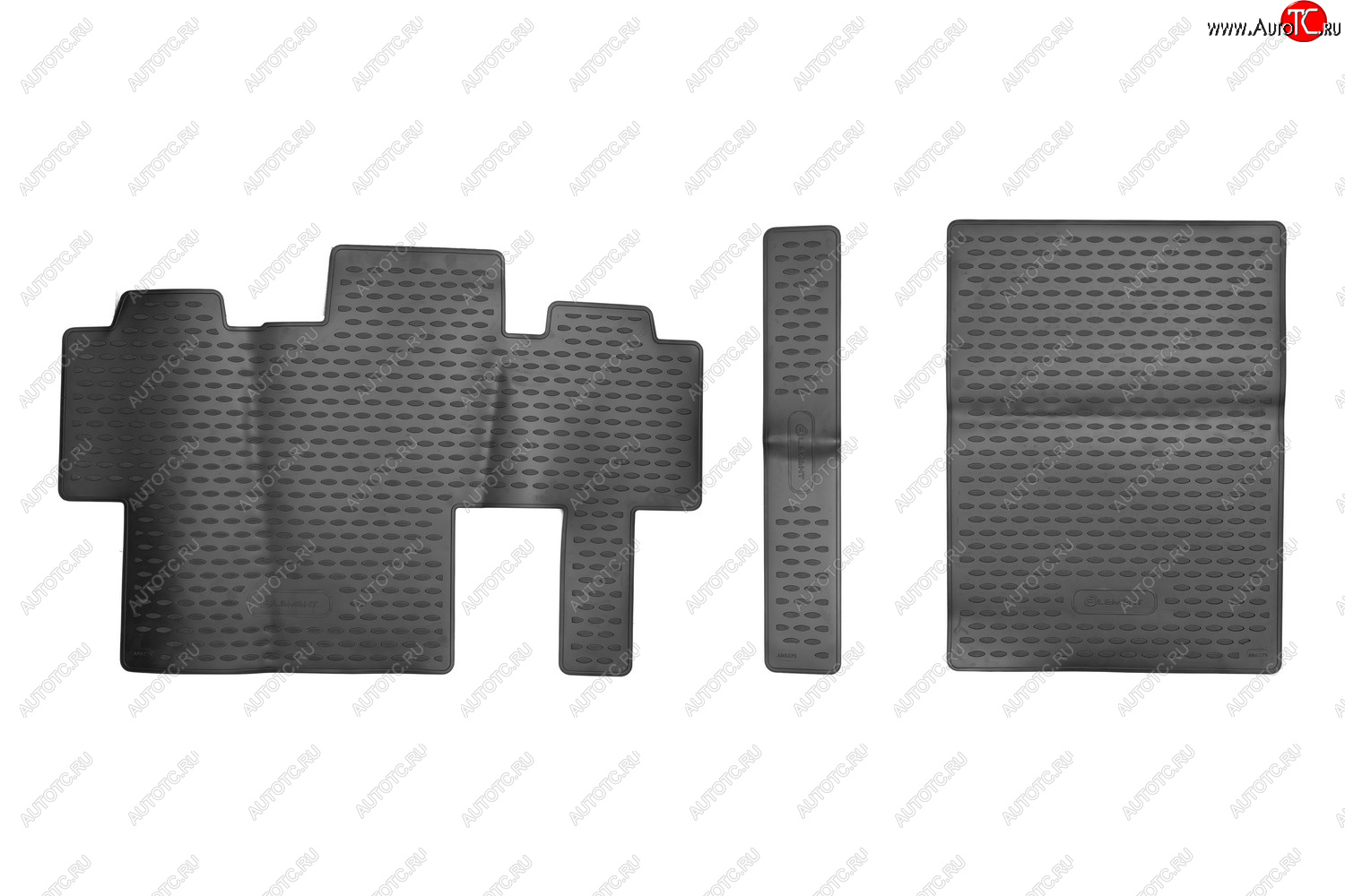 4 р. Комплект ковриков в салон (2-3 ряд, полиуретан, чёрные) Element  Peugeot Traveller (2016-2024)