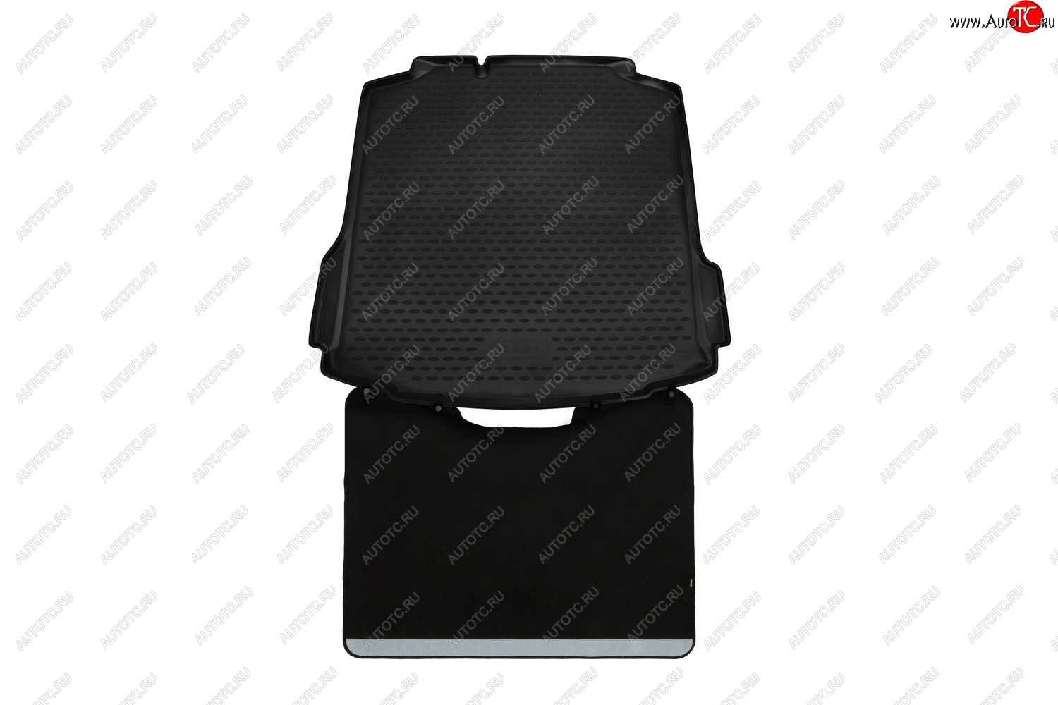 4 679 р. Коврик в багажник (с функцией защиты бампера, полиуретан, чёрный) Element Skoda Rapid NH3 рестайлинг лифтбэк (2017-2020)