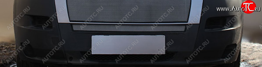 2 799 р. Защитная сетка в бампер (ячейка 3х7 мм, нижняя) Alfeco Стандарт Fiat Ducato 250 (2006-2014) (Хром)