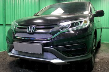           Защита радиатора Honda CR-V IV 2015-2017 2.0 chrome низ Honda CR-V RM1,RM3,RM4 рестайлинг (2014-2018)  (хром)