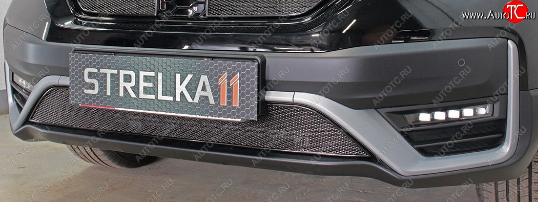 4 099 р. Защитная сетка радиатора в бампер (ячейка 4х10 мм, низ) Стрелка11 Премиум  Honda CR-V  RW,RT (2019-2024) (черная)