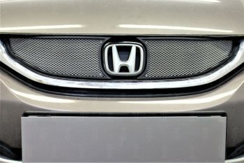 3 679 р. Защитная сетка радиатора в бампер (ячейка 3х7 мм) Стрелка11 Стандарт  Honda Civic  9 (2011-2016) (хром). Увеличить фотографию 2