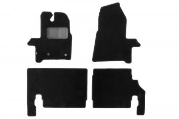 Комплект ковриков в салон (8 мест, чёрные, текстиль) Klever Standard Ford Tourneo Custom рестайлинг (2018-2024)