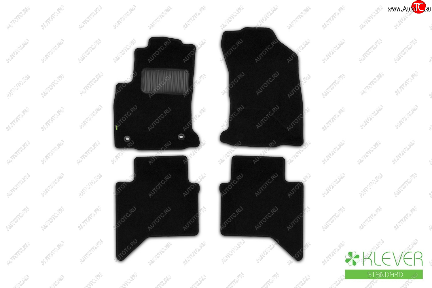 299 р. Комплект ковриков в салон (чёрные, текстиль) Klever Standard  Toyota Hilux  AN120 (2016-2024)