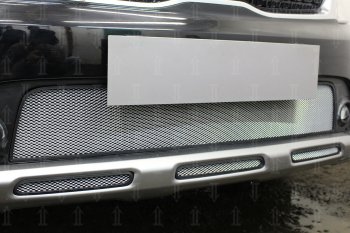 2 479 р. Защитная сетка радиатора в бампер (ячейка 3х7 мм, низ, 3 части) Стрелка11 Стандарт  KIA Rio  X-line (2017-2021) (хром). Увеличить фотографию 2