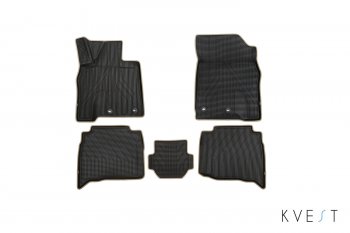 Комплект ковриков в салон Kvest 3D (полистар основа - чёрная. кант - бежевый) Lexus LX 570 J200 2-ой рестайлинг (2015-2024)