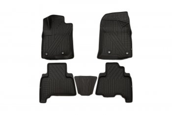 Комплект ковриков в салон Kvest 3D (полистар основа - чёрная. кант - серый) Lexus GX 460 2 J150 1-ый рестайлинг (2013-2019)