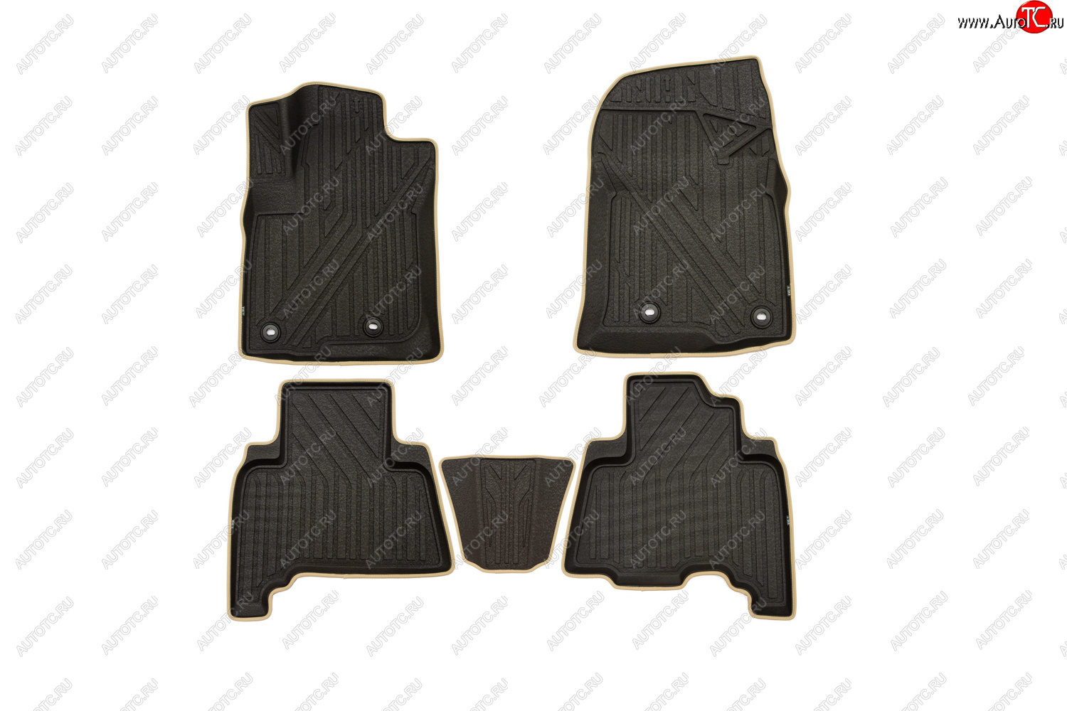 1 389 р. Комплект ковриков в салон Kvest 3D (полистар основа - чёрная. кант - бежевый)  Lexus GX  460 (2013-2024)