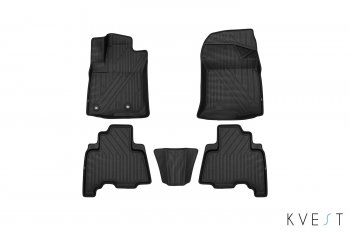 Комплект ковриков в салон (цвет: основа - черный, кант - чёрный, полистар) KVEST 3D Toyota Land Cruiser Prado J150 1-ый рестайлинг (2013-2017)