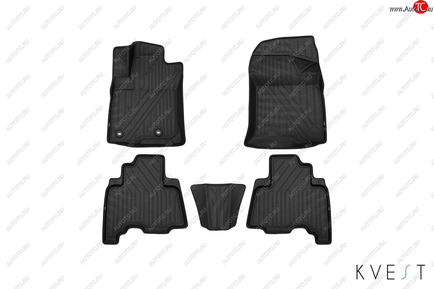 4 649 р. Комплект ковриков в салон (цвет: основа - черный, кант - чёрный, полистар) KVEST 3D  Toyota Land Cruiser Prado  J150 (2013-2017)