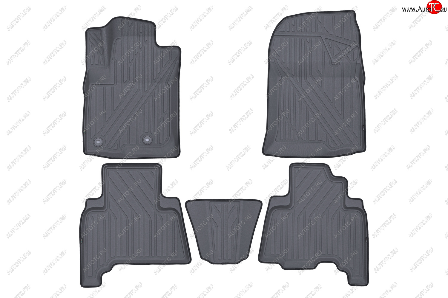 5 399 р. Комплект ковриков в салон Kvest 3D (полистар основа - серая, кант - чёрный)  Toyota Land Cruiser Prado  J150 (2013-2024)