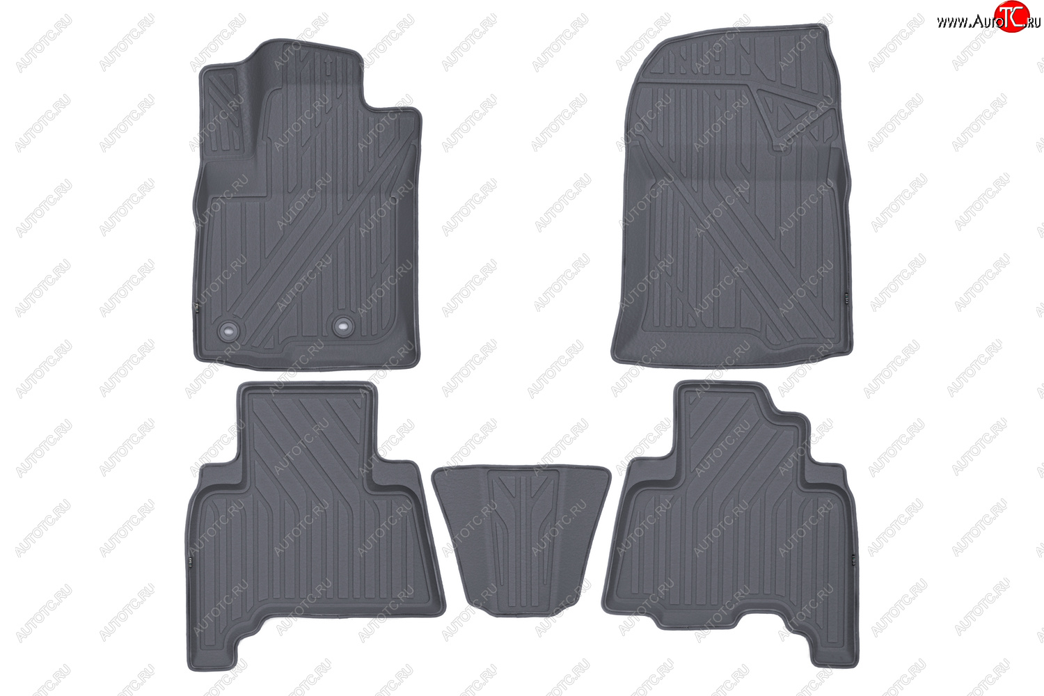 5 999 р. Комплект ковриков в салон Kvest 3D (полистар, основа - серая, кант - серый)  Toyota Land Cruiser Prado  J150 (2013-2024)