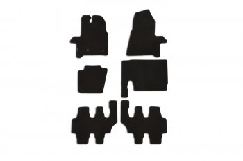 Комплект ковриков в салон (8 мест, текстиль, чёрные) Element Ford Tourneo Custom рестайлинг (2018-2024)