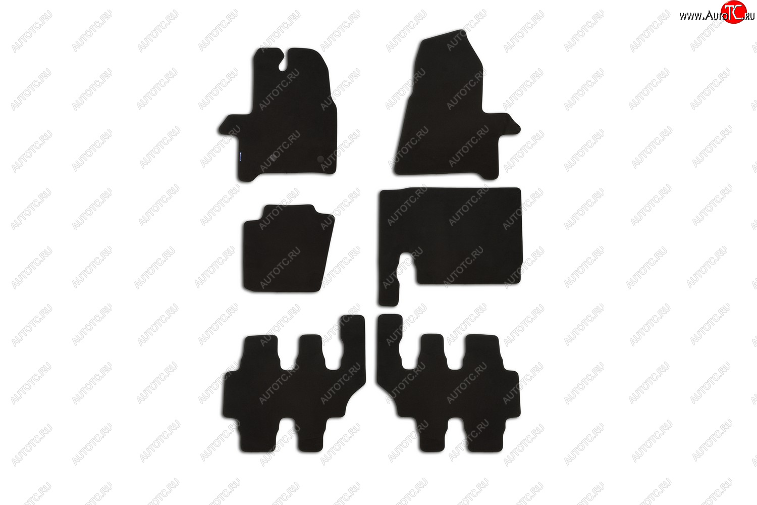 579 р. Комплект ковриков в салон (8 мест, текстиль, чёрные) Element Ford Tourneo Custom рестайлинг (2018-2024)