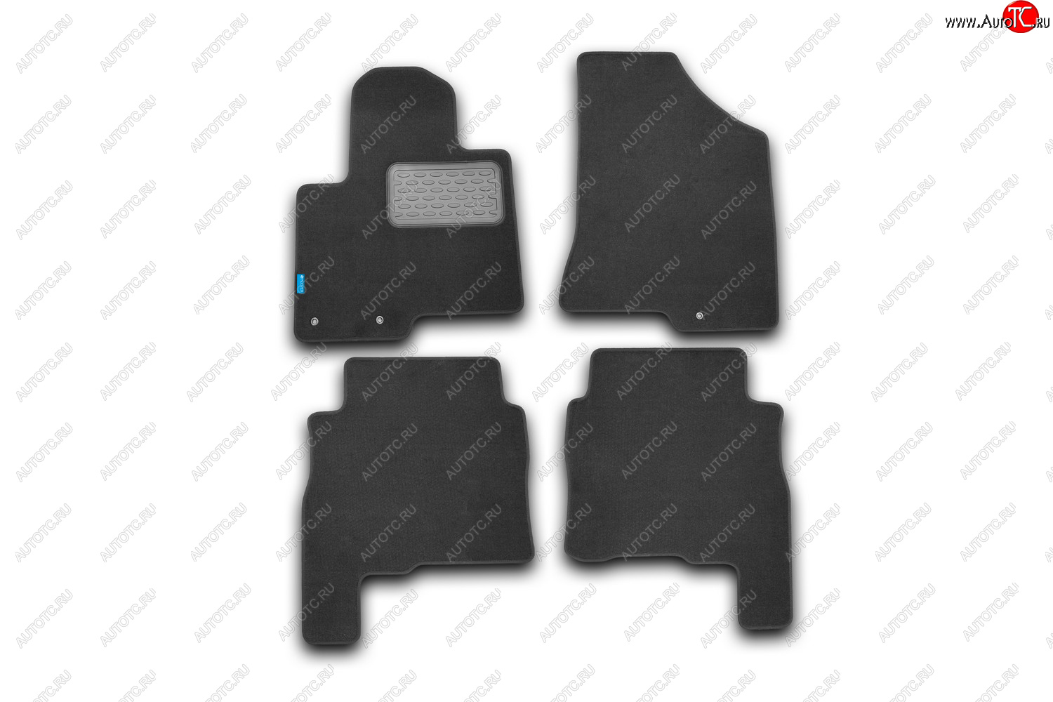 5 399 р. Комплект ковриков в салон (текстиль, чёрные) Element  Hyundai Santa Fe  2 CM (2006-2012)