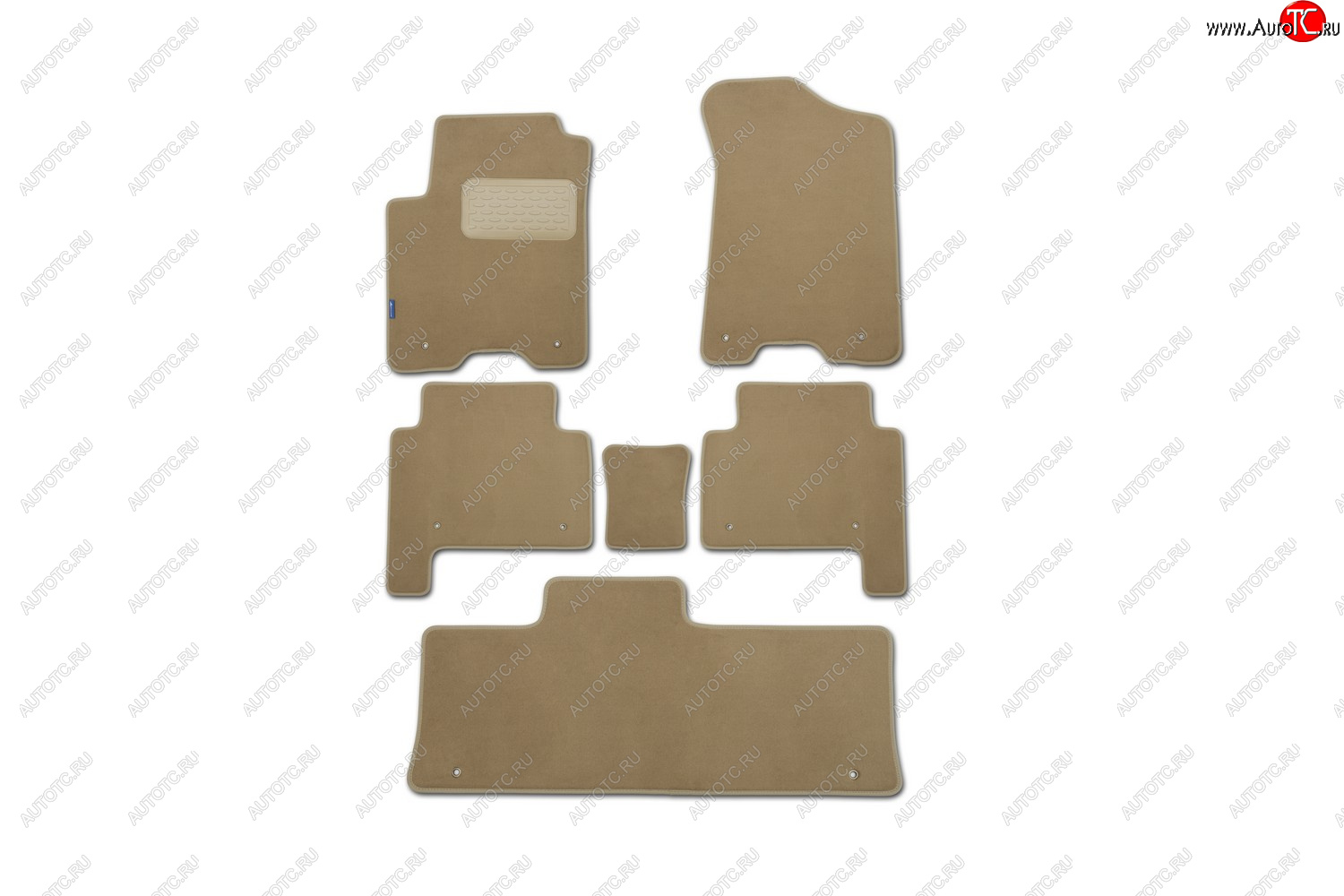 2 789 р. Комплект ковриков в салон (текстиль, бежевые) Element Nissan Patrol 6 Y62 рестайлинг (2014-2017)
